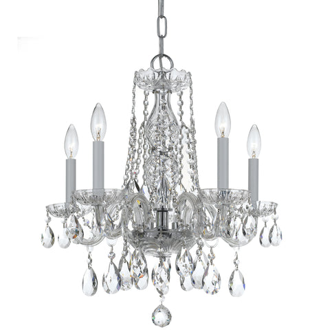 5 Light Polished Chrome Crystal Mini Chandelier Draped In Clear Spectra Crystal - C193-1061-CH-CL-SAQ