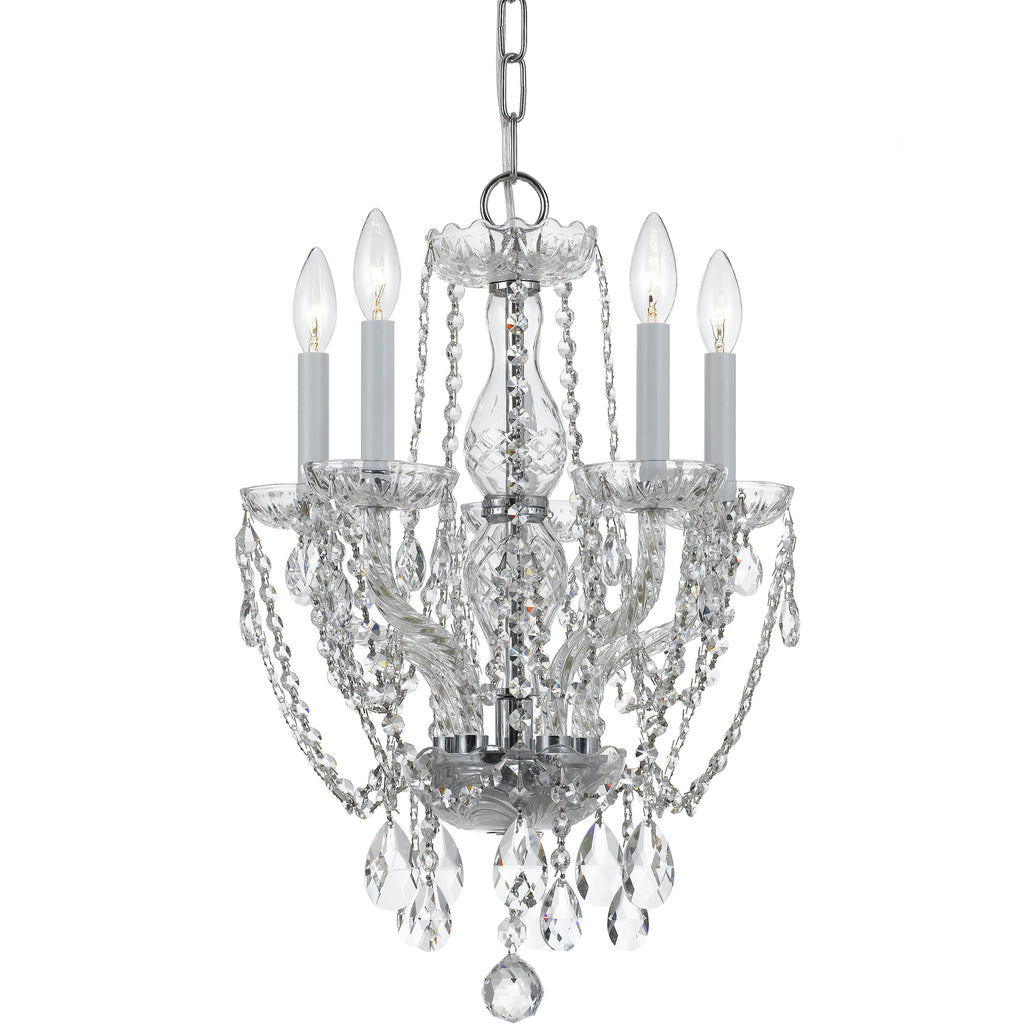 5 Light Polished Chrome Crystal Mini Chandelier Draped In Clear Spectra Crystal - C193-1129-CH-CL-SAQ