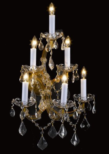 Swarovski Crystal Trimmed Chandelier Maria Theresa Wall Sconce Lighting H24" X W16" - A83-CG/6/66Sw
