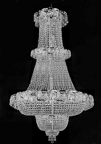 French Empire Crystal Chandelier Lighting 60"X36" - J10-Silver/26084/32