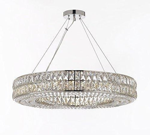 Crystal Nimbus Ring Chandelier Modern/Contemporary Lighting Pendant 40" Wide - For Dining Room, Foyer, Entryway, Family Room - GB104-3063/14