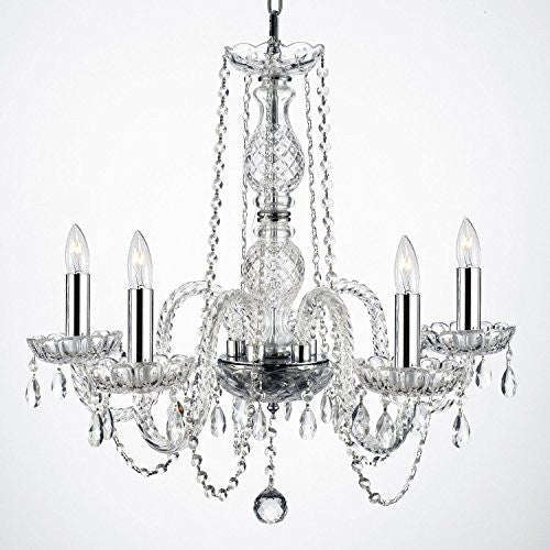 Empress Crystal (Tm) Chandelier Lighting With Chrome Sleeves H25" W24" - G46-B43/384/5