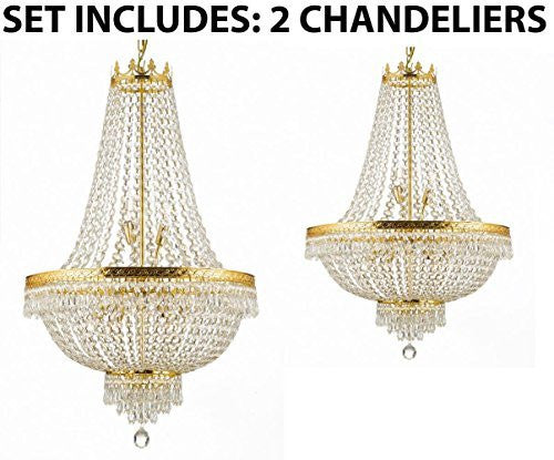 Set Of 2 - 1 For Entryway/Foyer And 1 For Dining Room French Empire Empress Crystal (Tm) Chandeliers Chandelier Lighting - 1Ea Cg/870/14 + 1Ea Cg/870/9