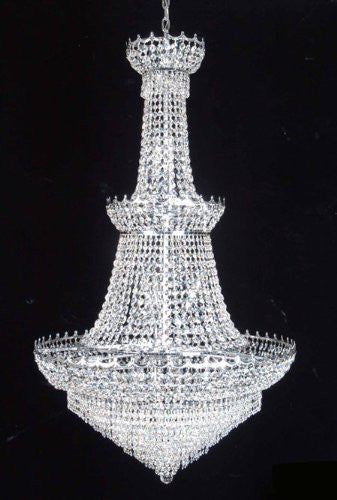 Empress Crystal Chandeliers Lighting W34" H60" - A93-Silver/561/24