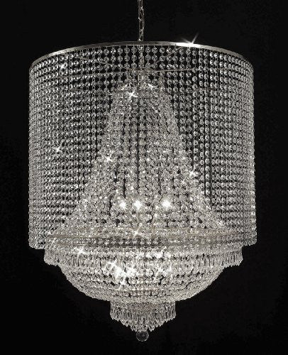 Empire Crystal Chandelier Lighting With Crystal Shade - F93-Silver/C1/870/9
