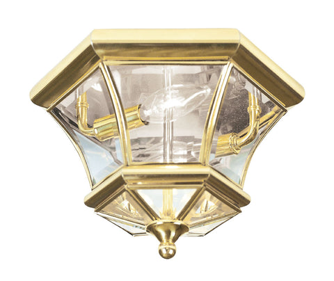Livex Monterey/Georgetown 2 Light Polished Brass Ceiling Mount - C185-7052-02