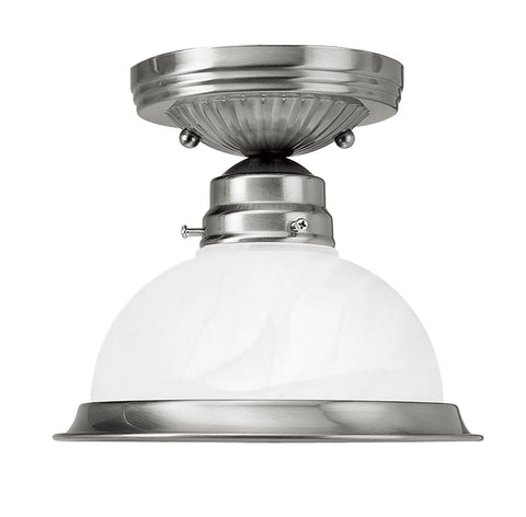 Livex Home Basics 1 Light Brushed Nickel Ceiling Mount - C185-8106-91