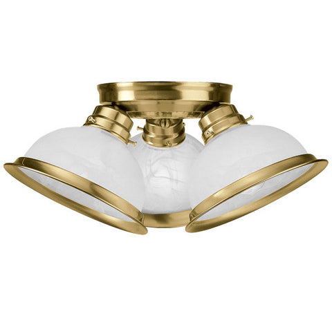 Livex Home Basics 3 Light Antique Brass Ceiling Mount - C185-8108-01