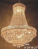 Swarovski Crystal Trimmed Chandelier French Empire Crystal Chandelier Lighting H34" X W27" - F93-448/12 Sw