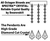 Swarovski Crystal Trimmed Chandelier Wrought Iron Crystal Chandelier H30" X W28" - F83-556/12 Sw